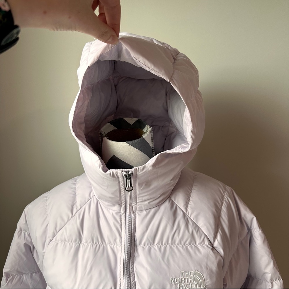 The North Face Hydrenalite Down Hoodie Small Lavender Semi Cropped Puffer EUC - Picture 5 of 10